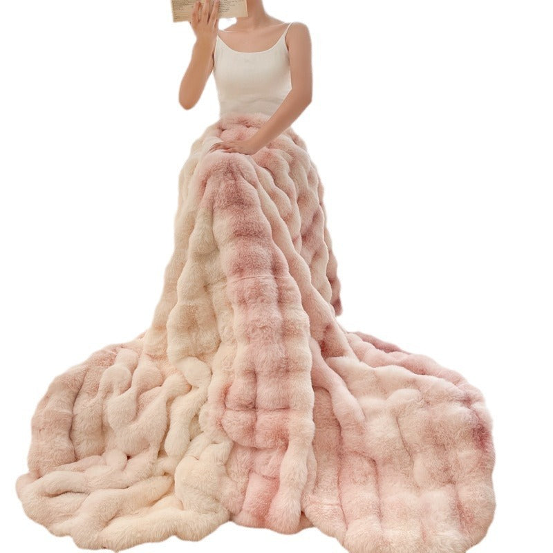 Rabbit Fur Velvet High Luxury Blanket